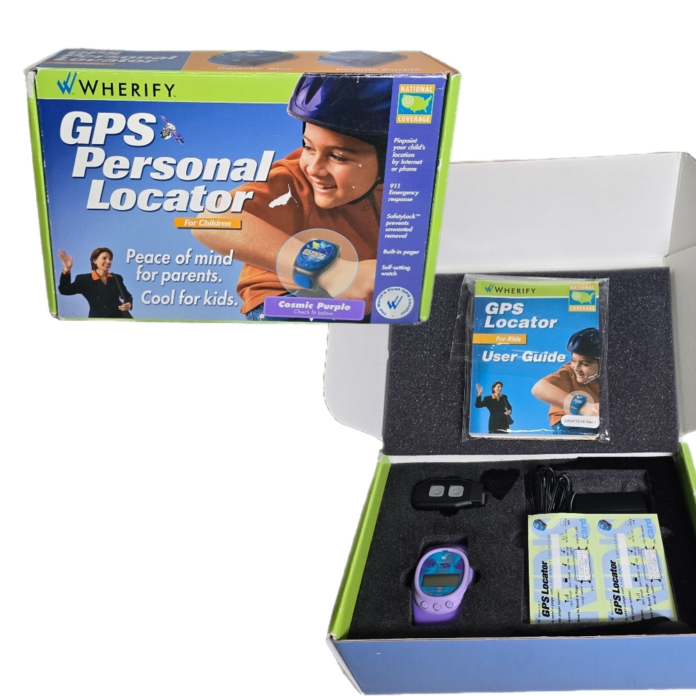 WHERIFY GPS Personal Locator For Children-Cosmic Purple- NEW Fits Wrists 4.5”-6”